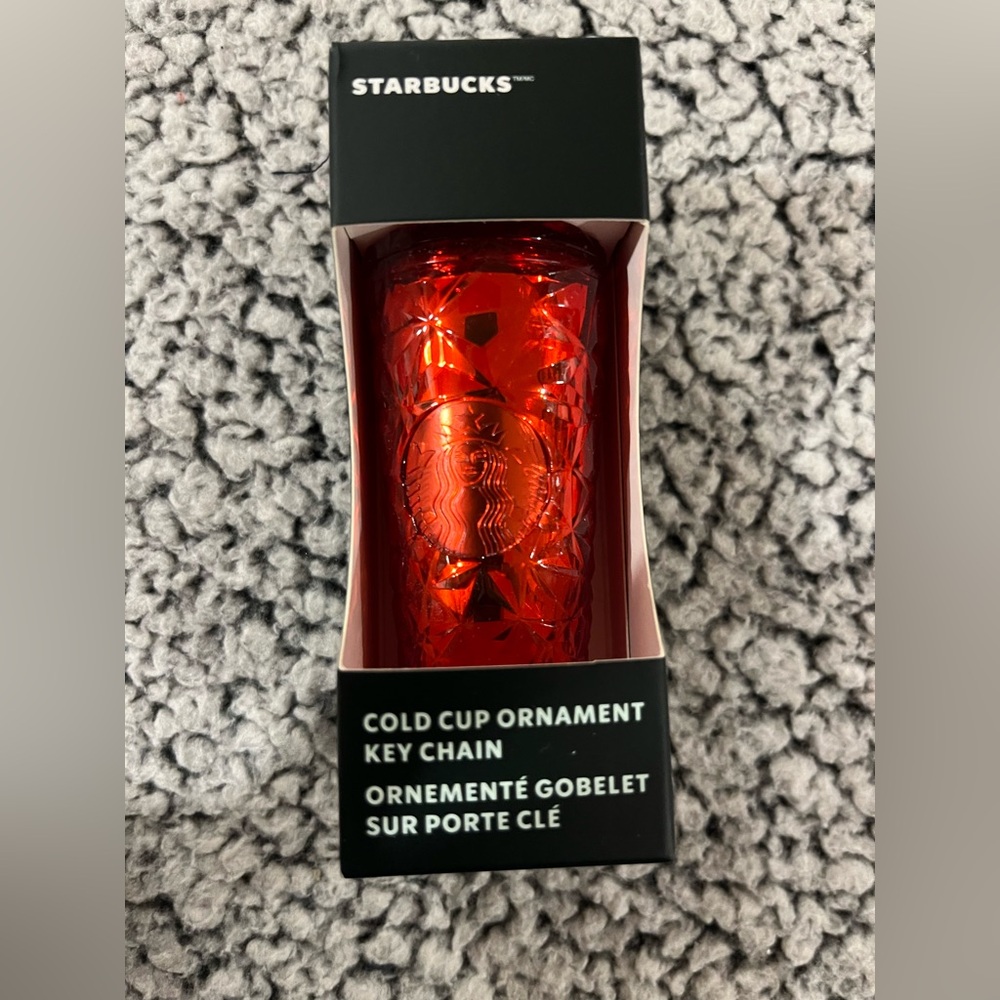 NWT Starbucks Festive Red Cup Keychain